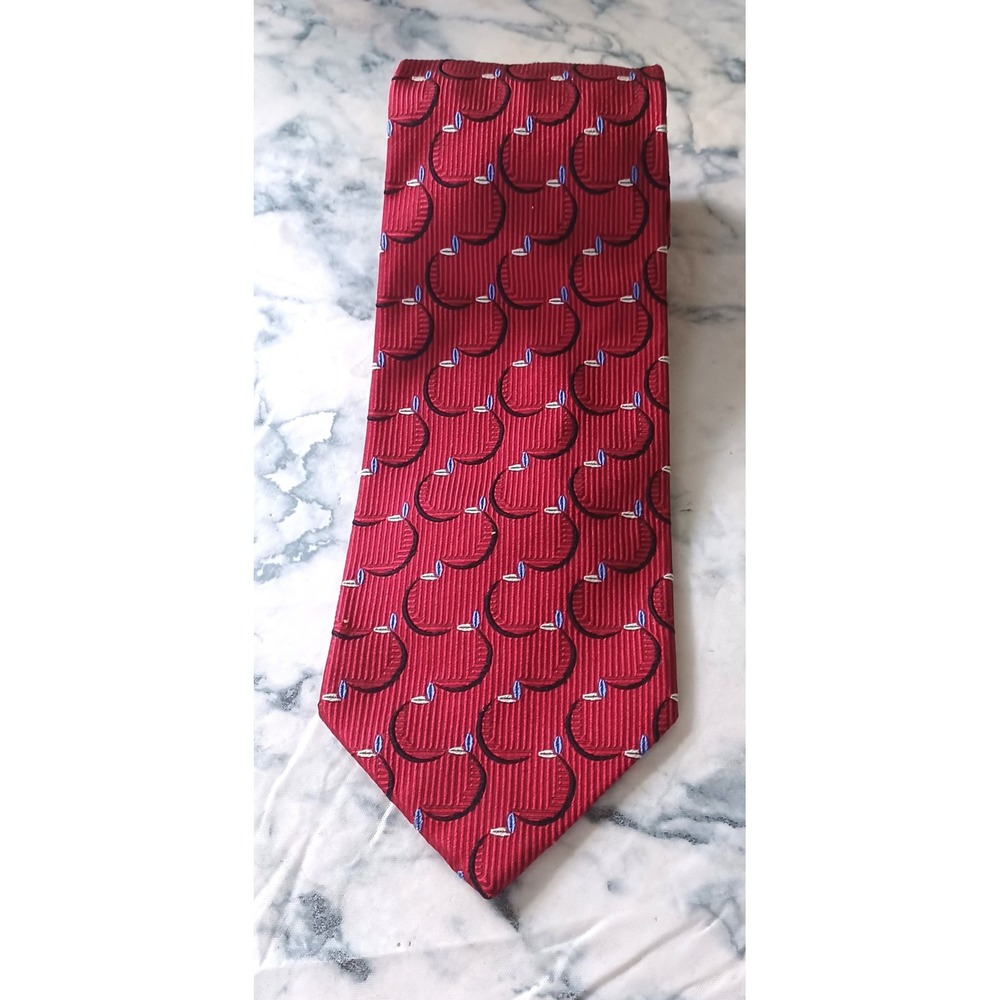 J.Z. Richards Necktie Men Silk Geometric Abstract Apple-Like Hand Made USA